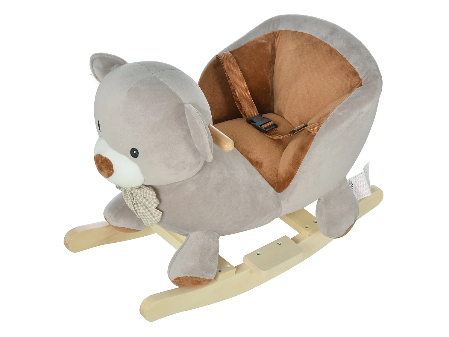 Caballo balancín de bebé gris 60 x 33 x 50cm HOMCOM