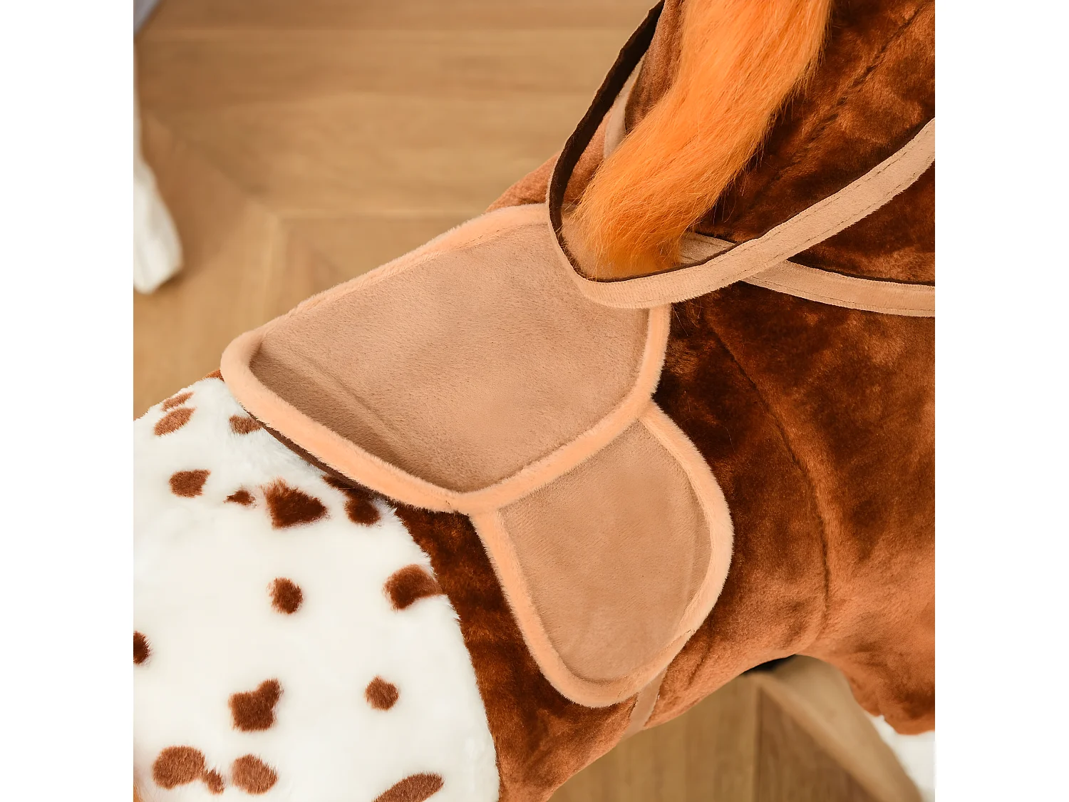 Caballito balancín marrón 74x28x65cm HOMCOM