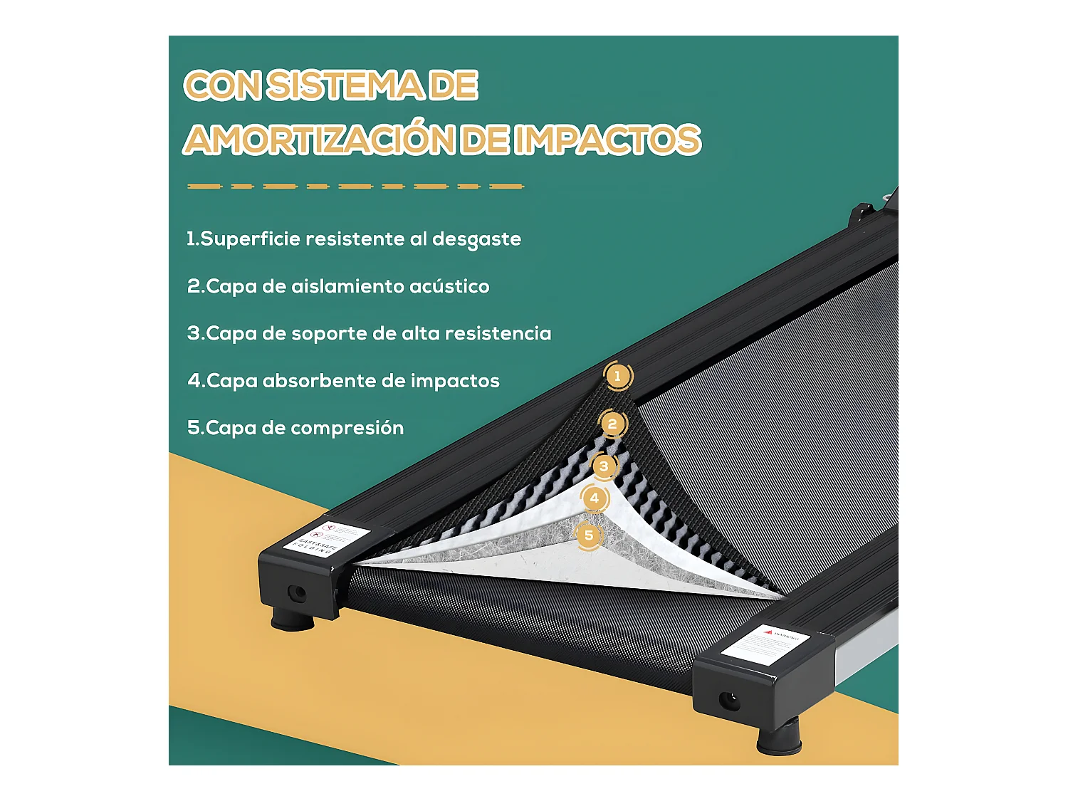 Cinta de correr negro y gris 120.5x60x116 cm HOMCOM