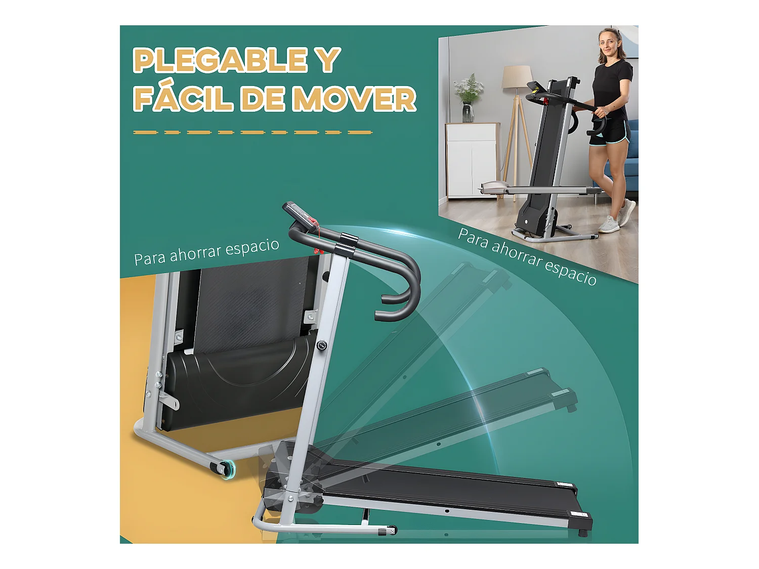 Cinta de correr negro y gris 120.5x60x116 cm HOMCOM