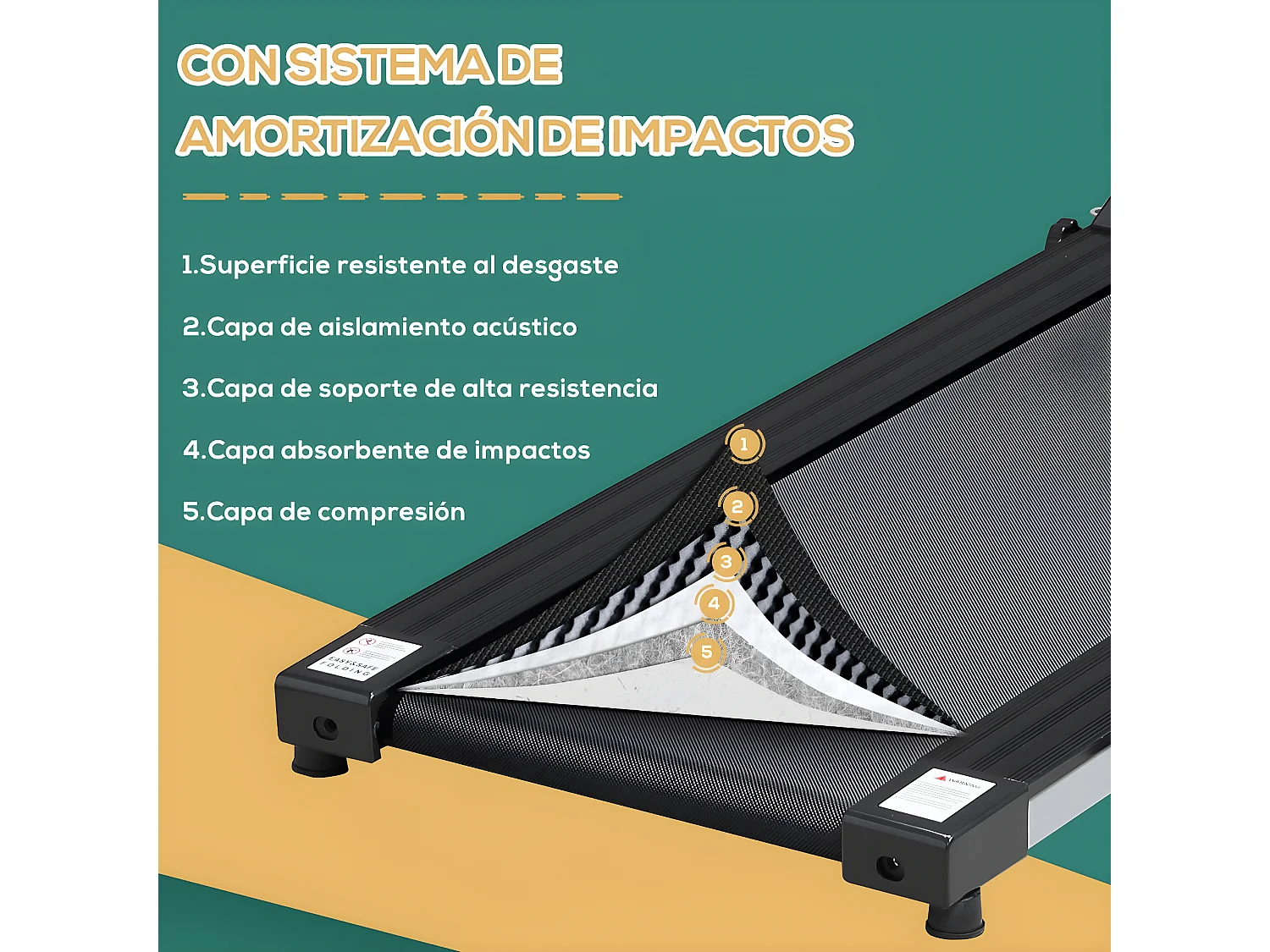 Cinta de correr negro y gris 120.5x60x116 cm HOMCOM