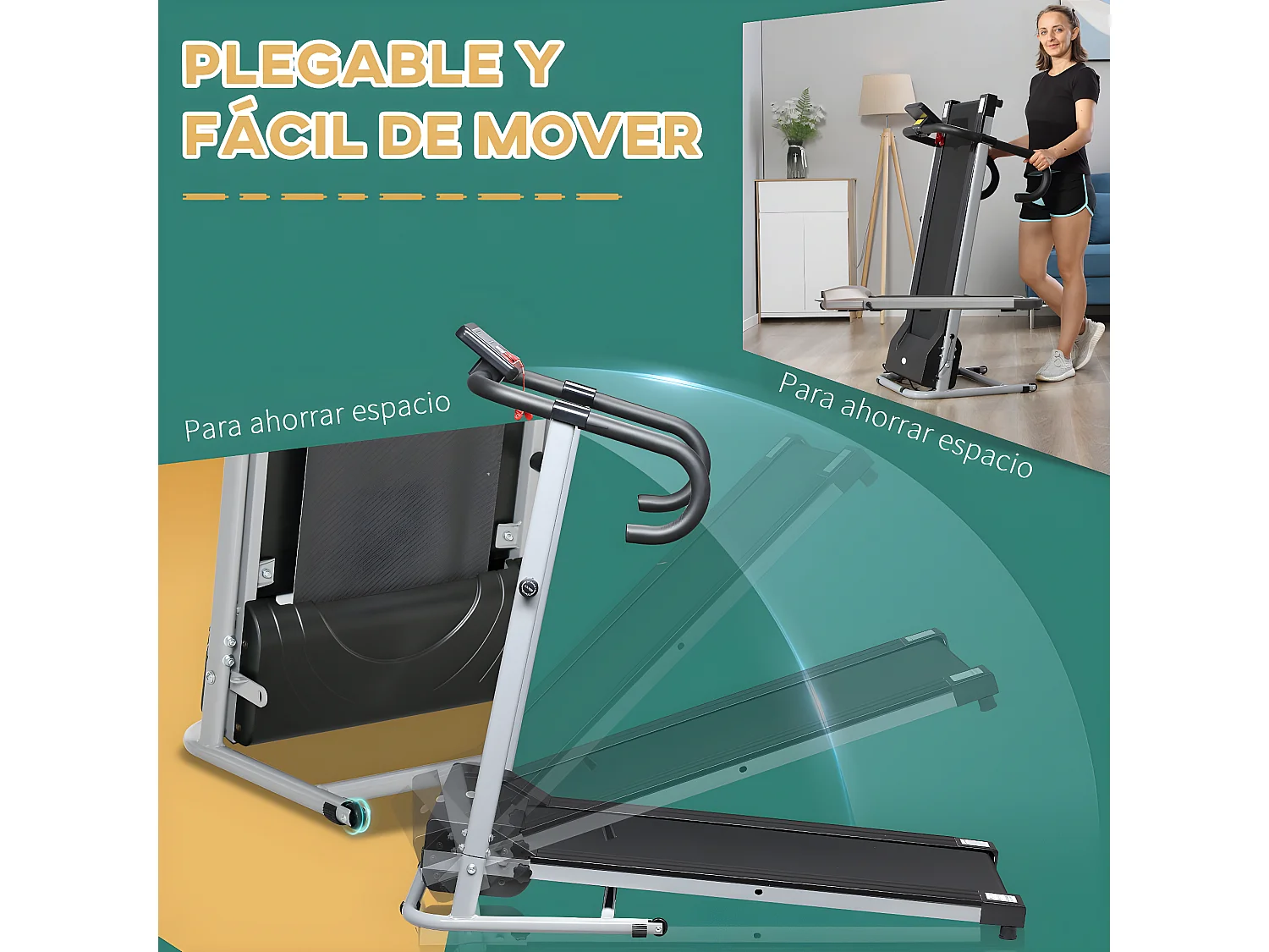 Cinta de correr negro y gris 120.5x60x116 cm HOMCOM