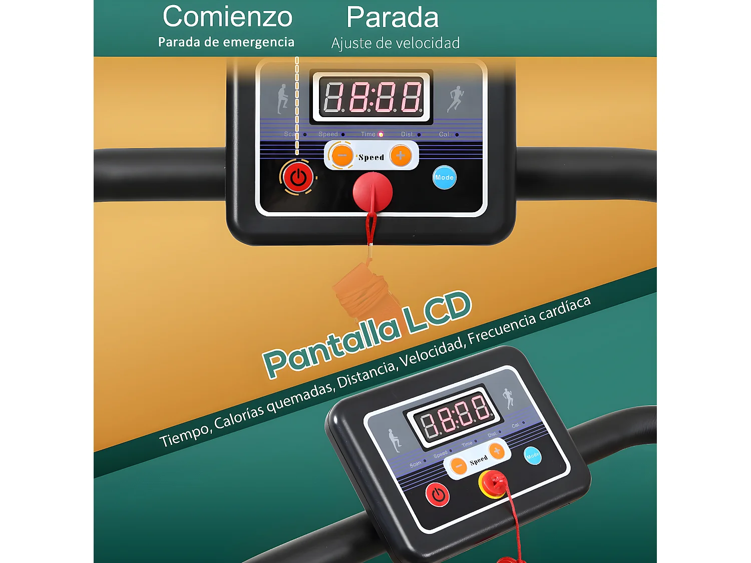 Cinta de correr negro y gris 120.5x60x116 cm HOMCOM