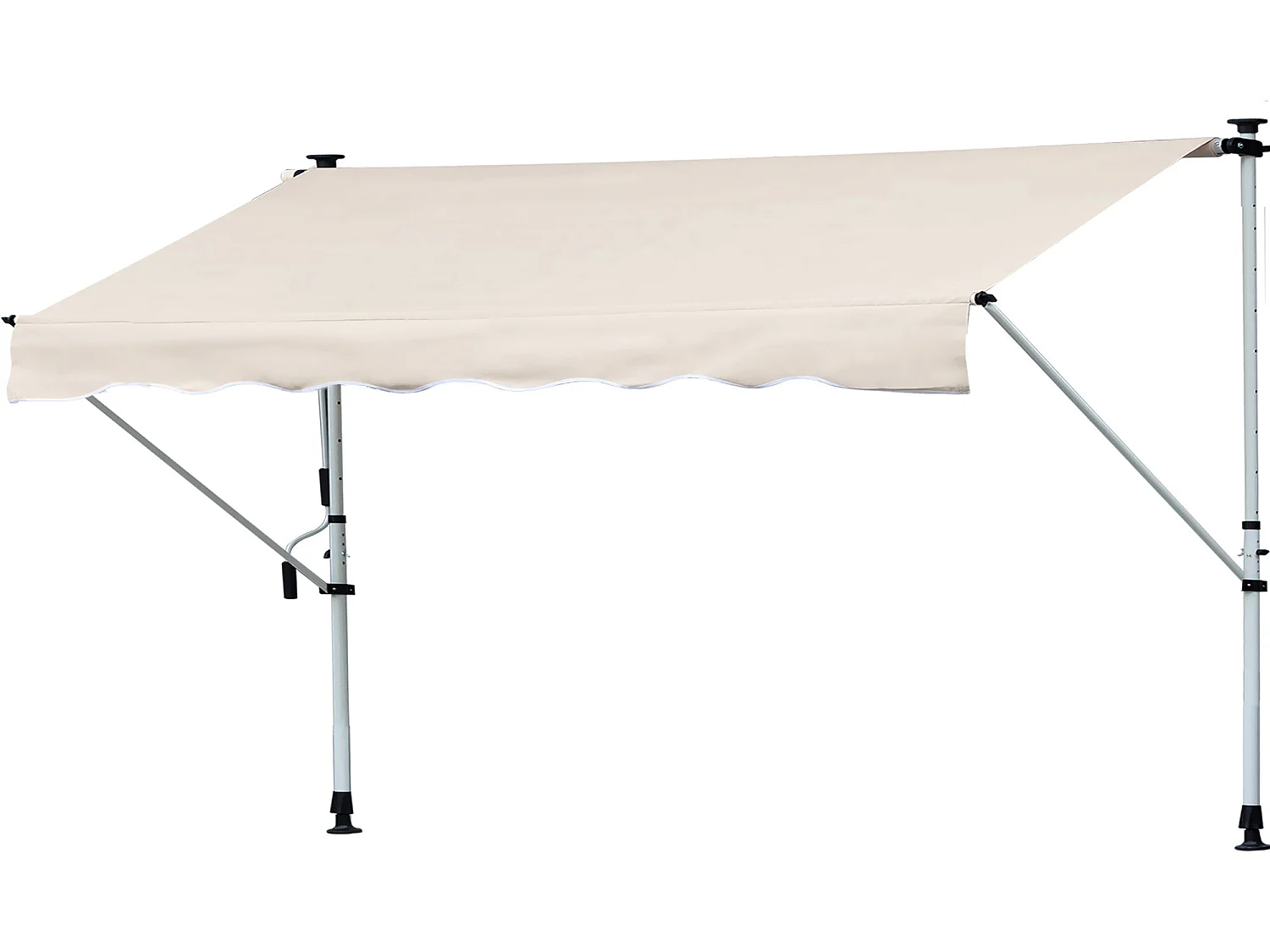 Toldo manual retráctil beige 400x120x280 cm Outsunny