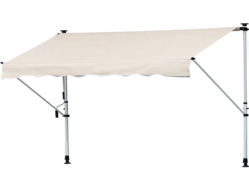 Toldo manual retráctil beige 400x120x280 cm Outsunny