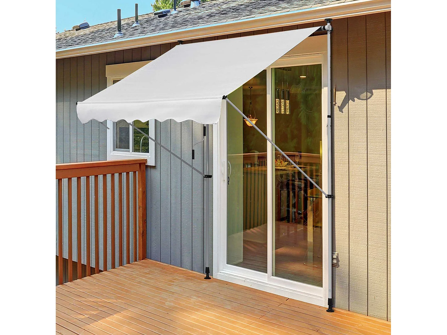 Toldo manual retráctil blanco 200x150x280 cm Outsunny