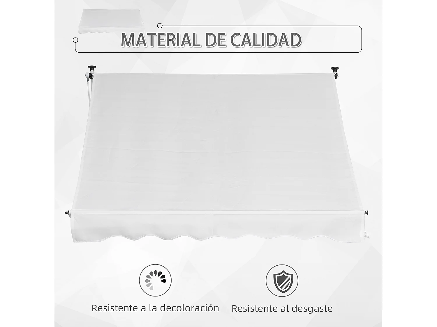Toldo manual retráctil blanco 200x150x280 cm Outsunny