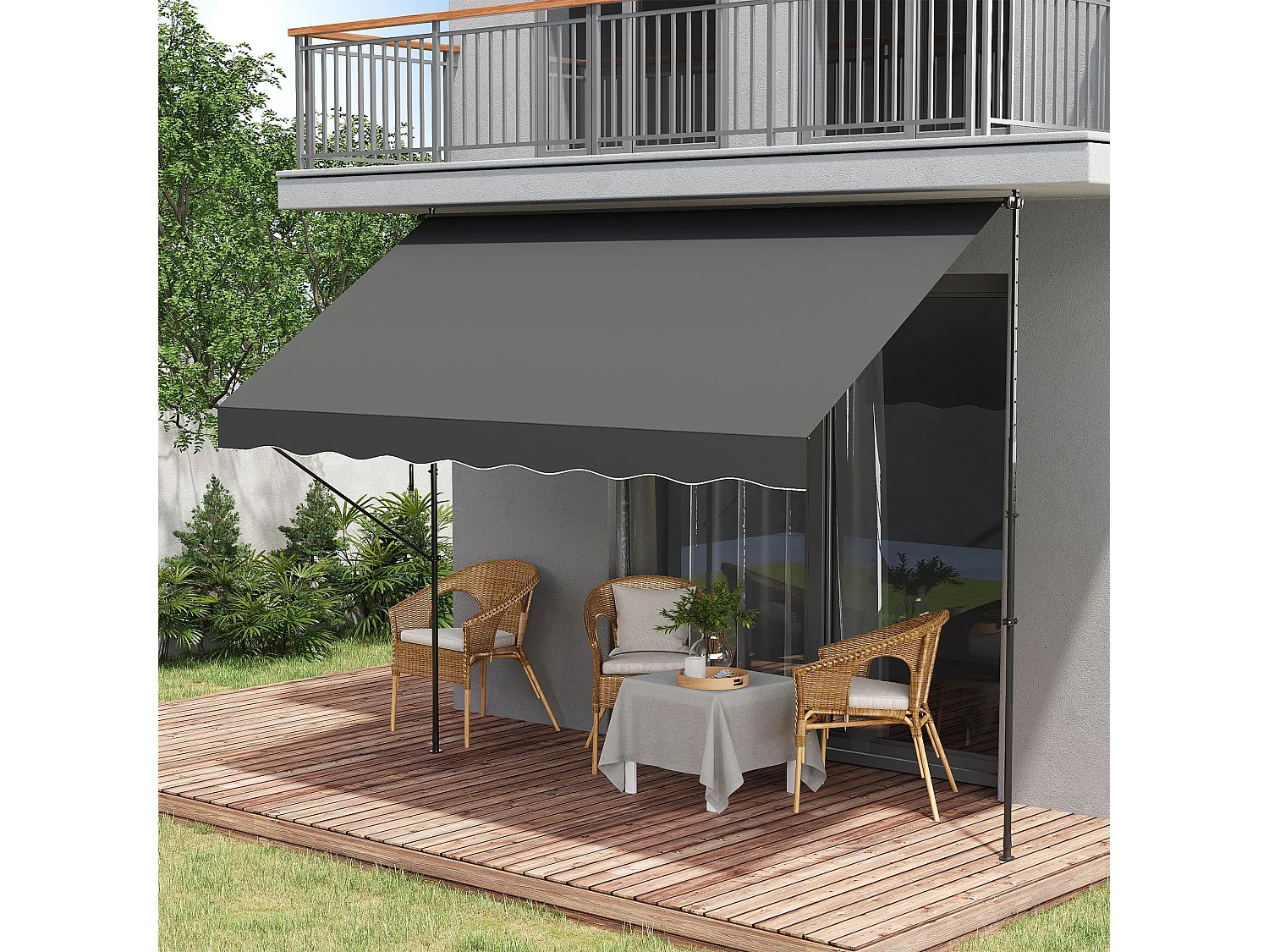 Toldo manual gris 300x170x290 cm Outsunny