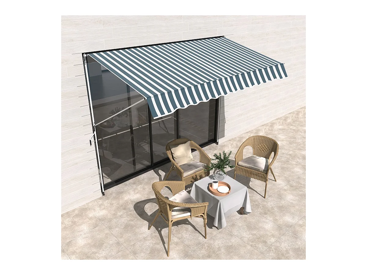 Toldo manual retráctil verde 300x150x280 cm Outsunny