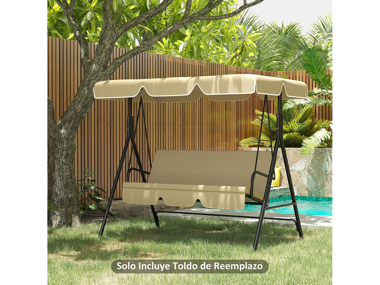Repuesto de toldo beige 156x117x15 cm Outsunny