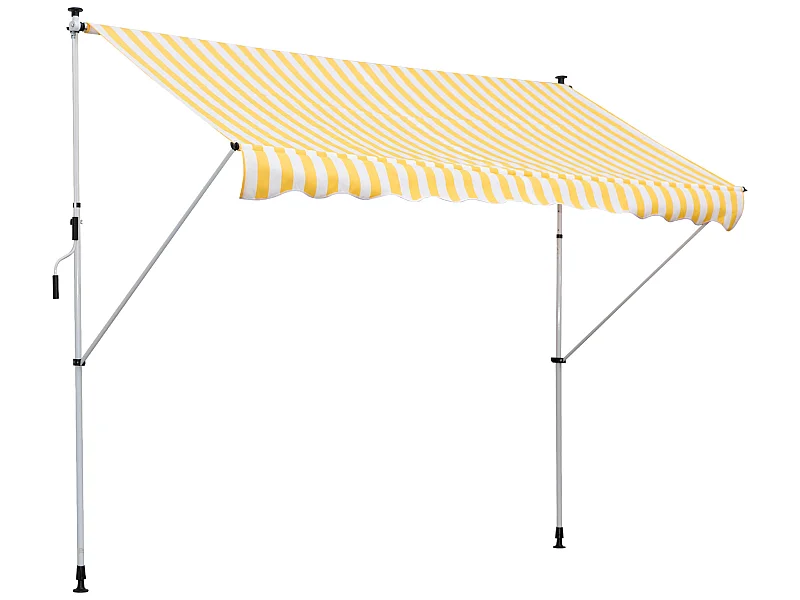 Toldo manual retráctil amarillo 300x150x280 cm Outsunny