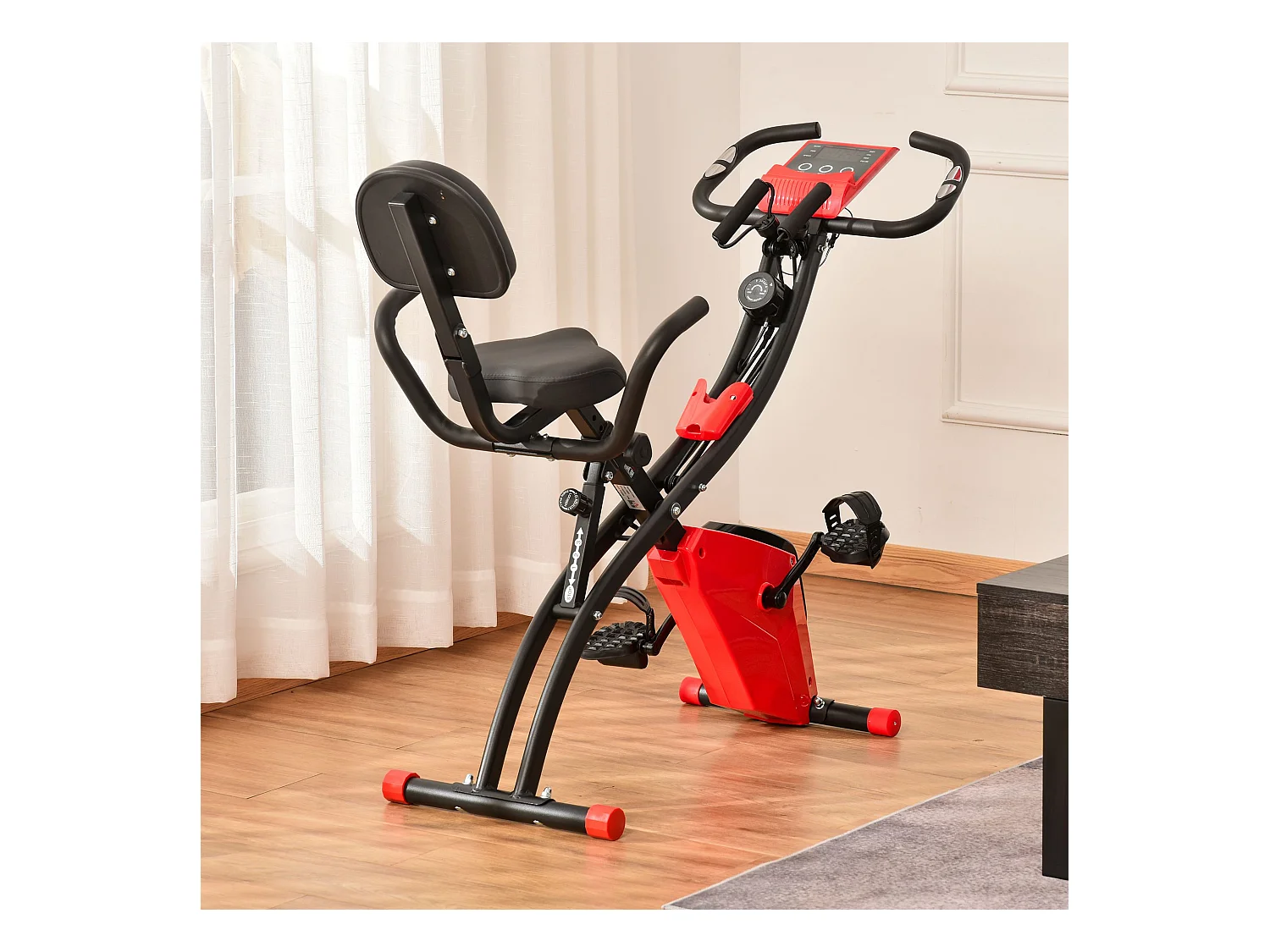 Bicicleta estática rojo 97x51x115 cm HOMCOM