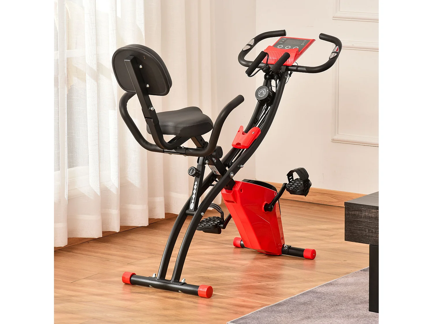 Bicicleta estática rojo 97x51x115 cm HOMCOM