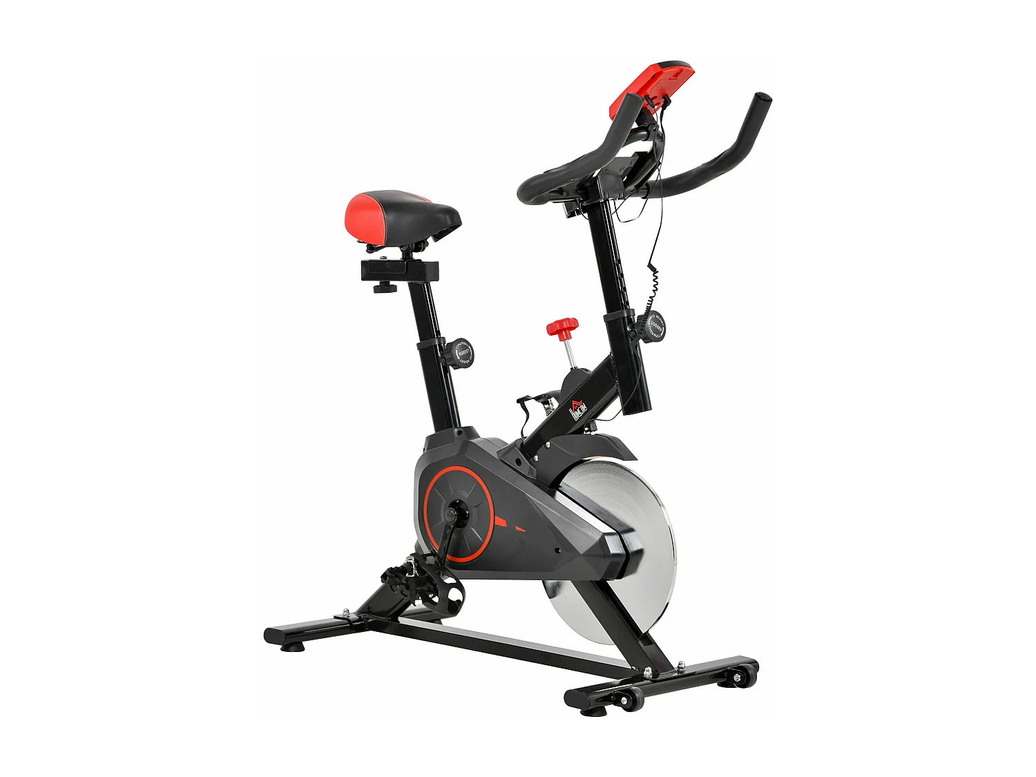 Bicicleta estática negro y rojo 85x46x114 cm HOMCOM