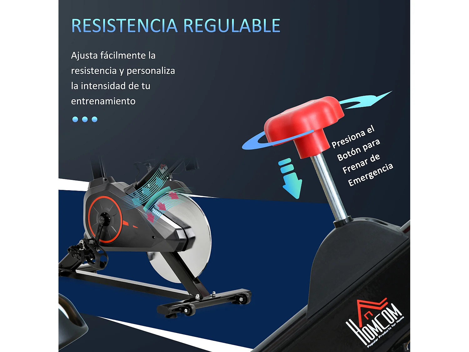 Bicicleta estática negro y rojo 85x46x114 cm HOMCOM