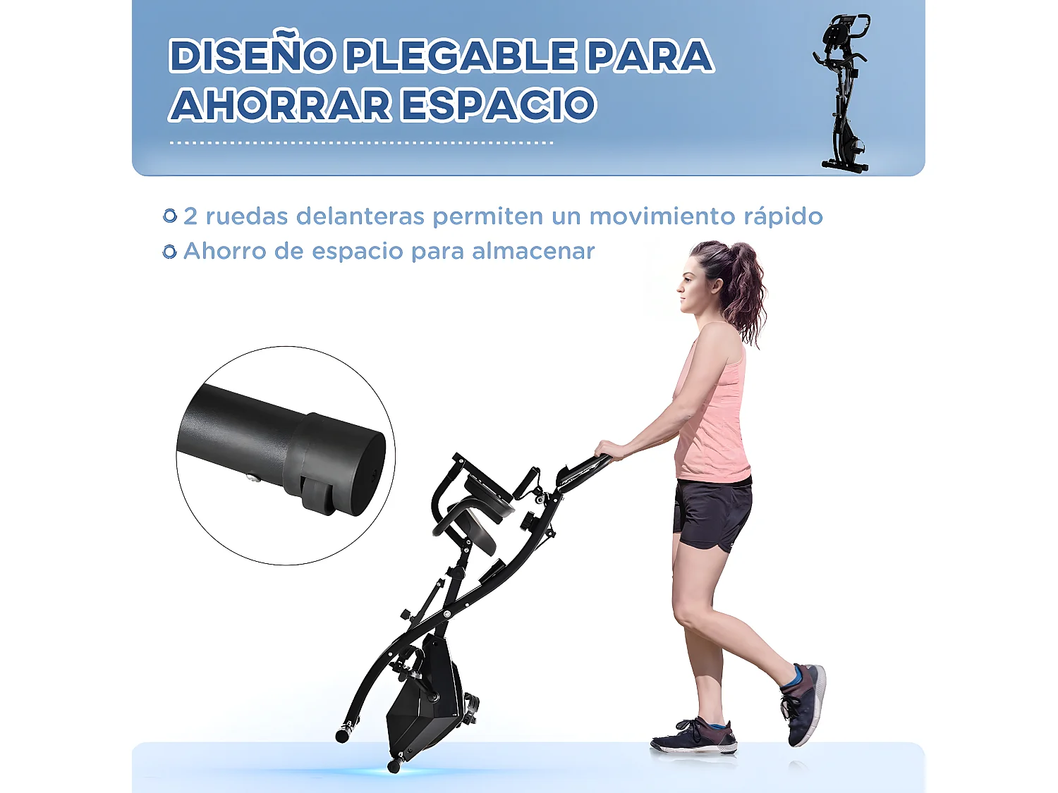 Bicicleta estática negro 97x51x115 cm HOMCOM