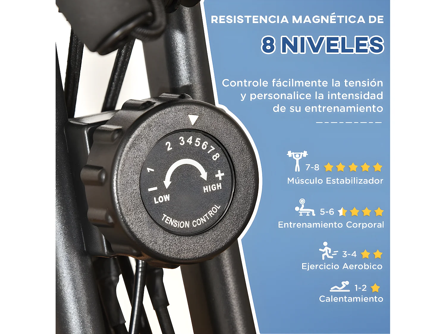 Bicicleta estática negro 97x51x115 cm HOMCOM