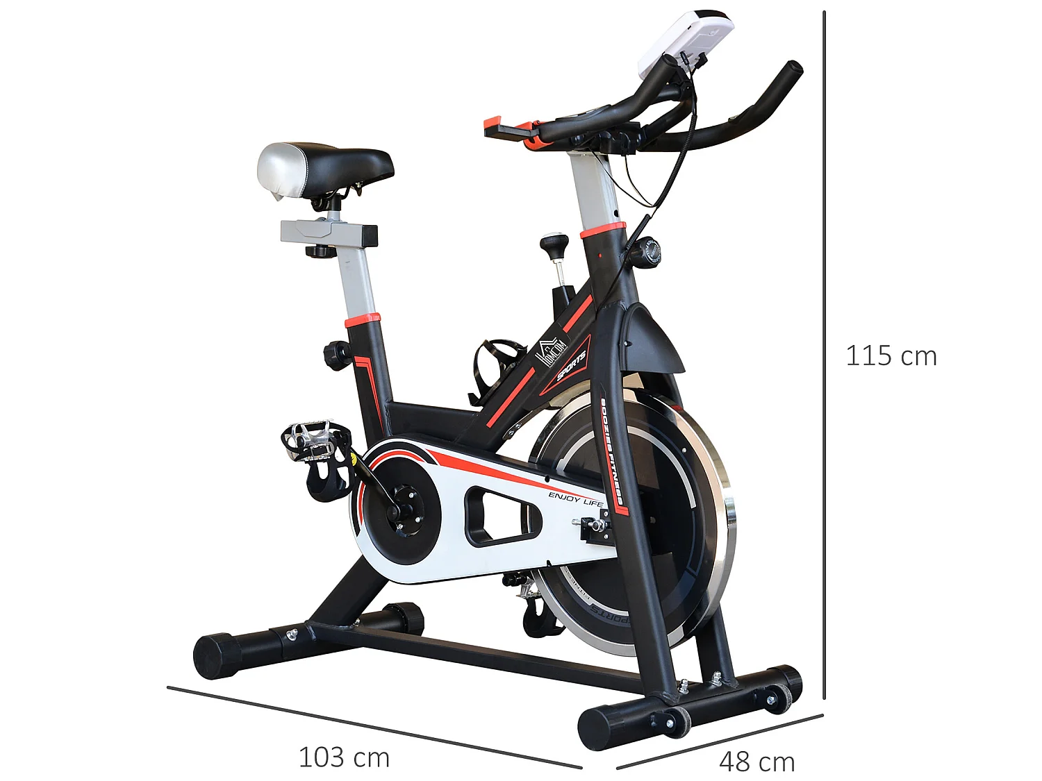 Bicicleta estática negro 103x48x115 cm HOMCOM