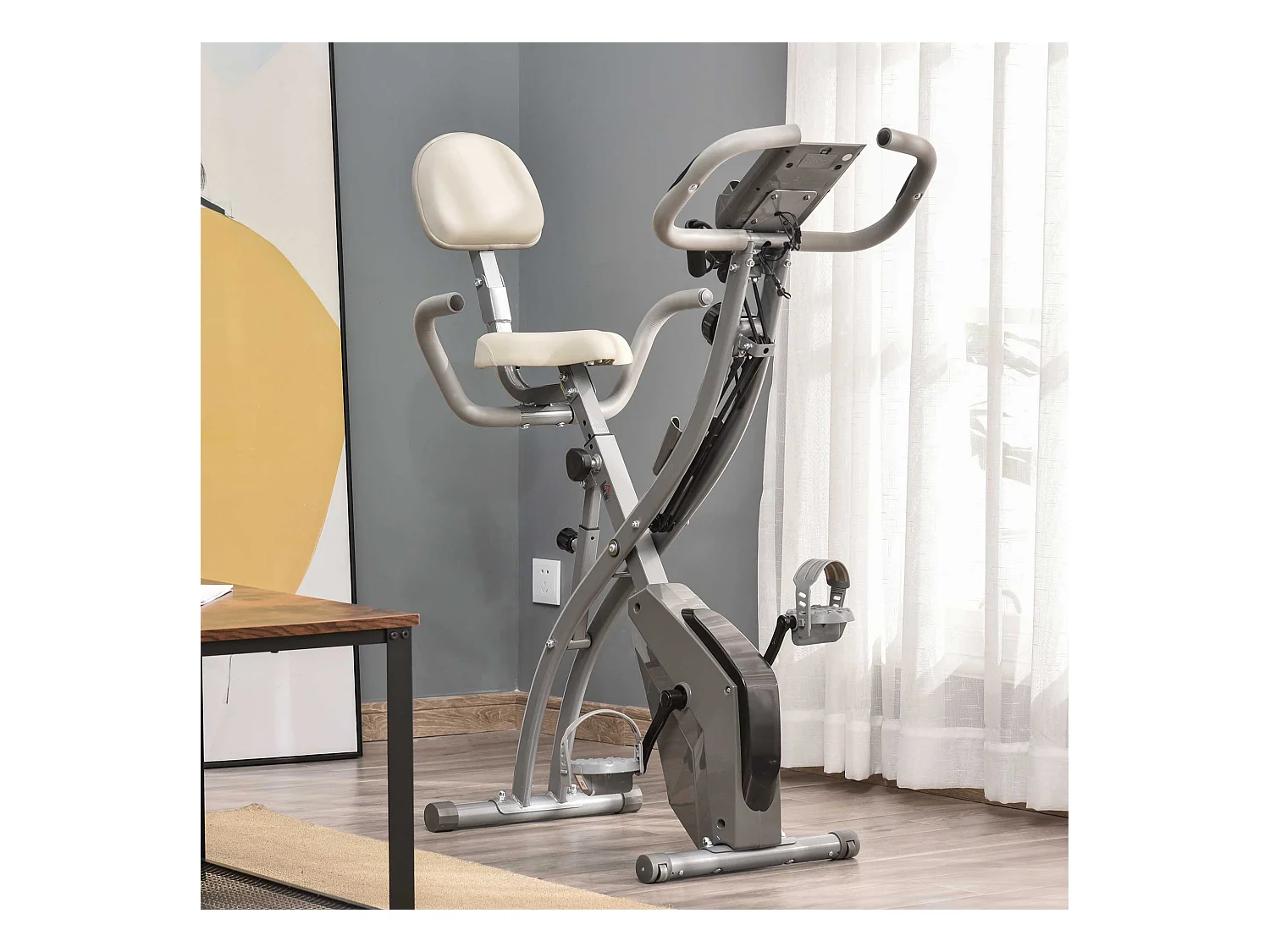 Bicicleta estática gris 97x51x115 cm HOMCOM