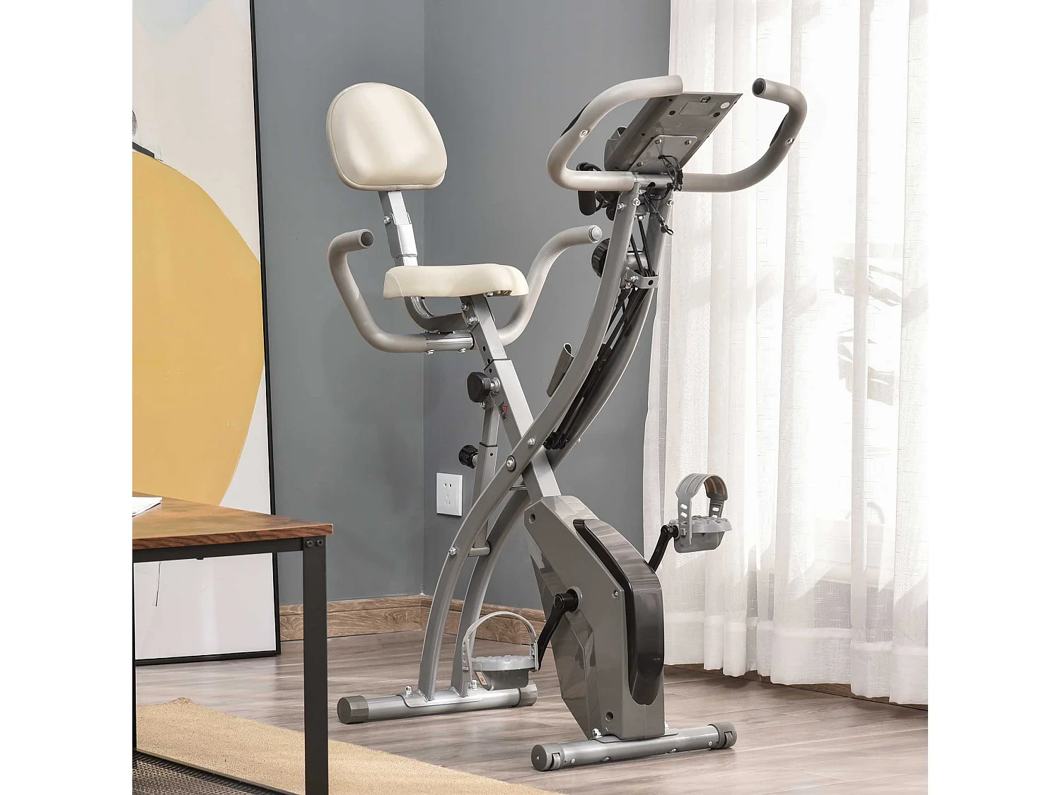 Bicicleta estática gris 97x51x115 cm HOMCOM