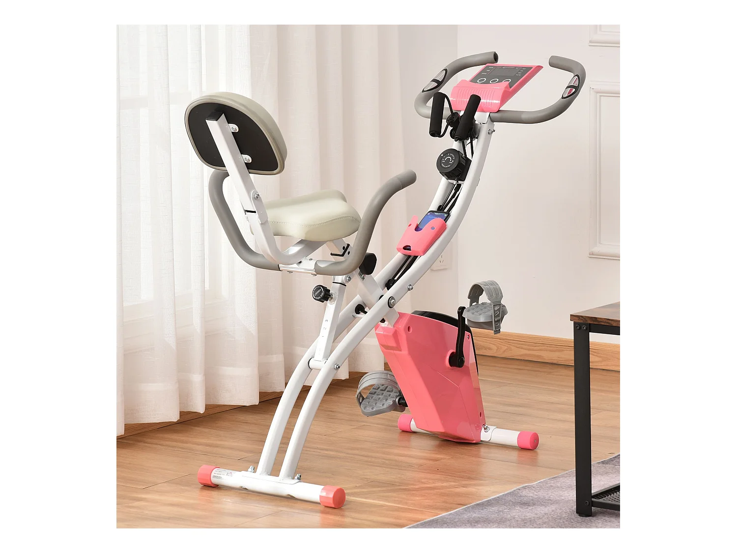 Bicicleta estática rosa 97x51x115 cm HOMCOM