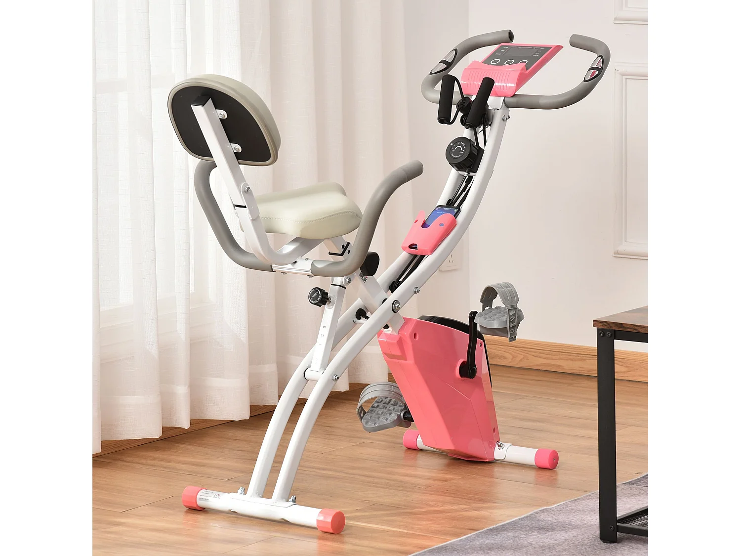 Bicicleta estática rosa 97x51x115 cm HOMCOM