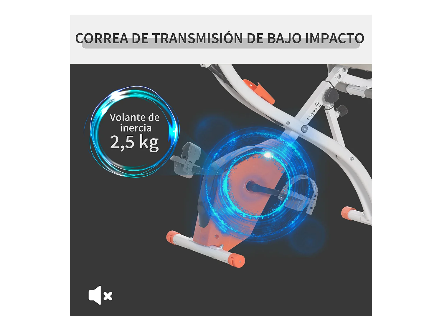 Bicicleta estática naranja 97x51x115 cm HOMCOM