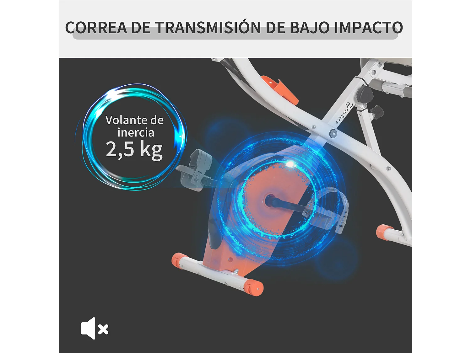 Bicicleta estática naranja 97x51x115 cm HOMCOM