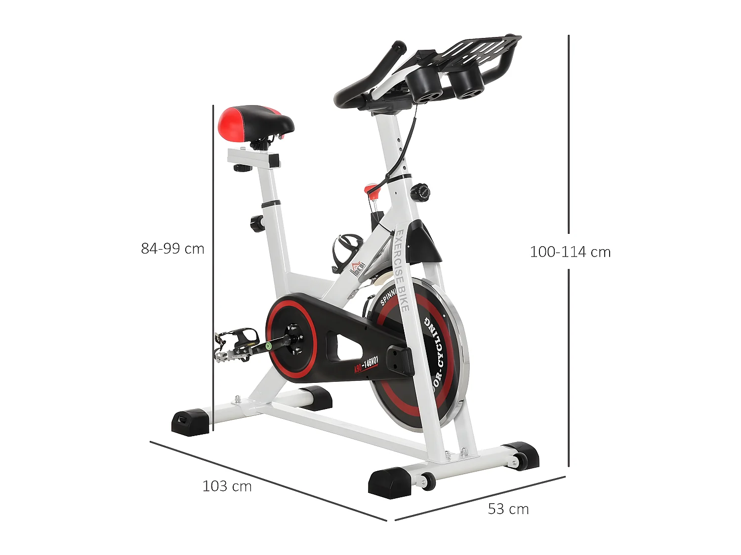 Bicicleta estática multicolor 103x53x114 cm HOMCOM