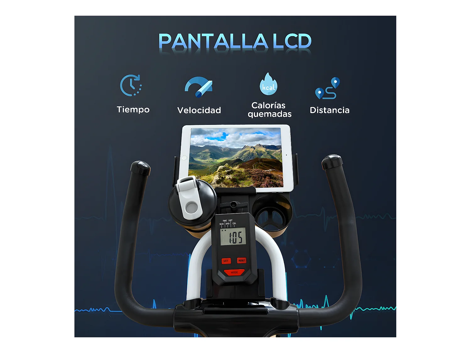 Bicicleta estática multicolor 103x53x114 cm HOMCOM