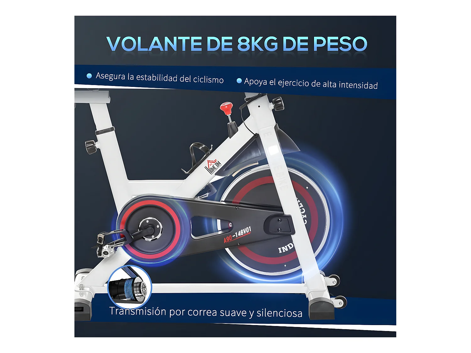 Bicicleta estática multicolor 103x53x114 cm HOMCOM