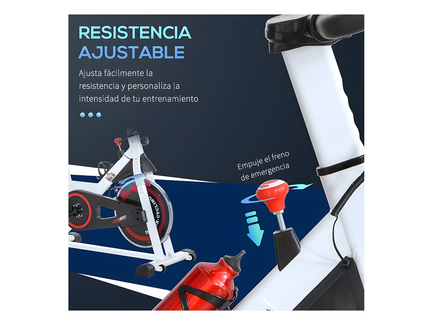 Bicicleta estática multicolor 103x53x114 cm HOMCOM