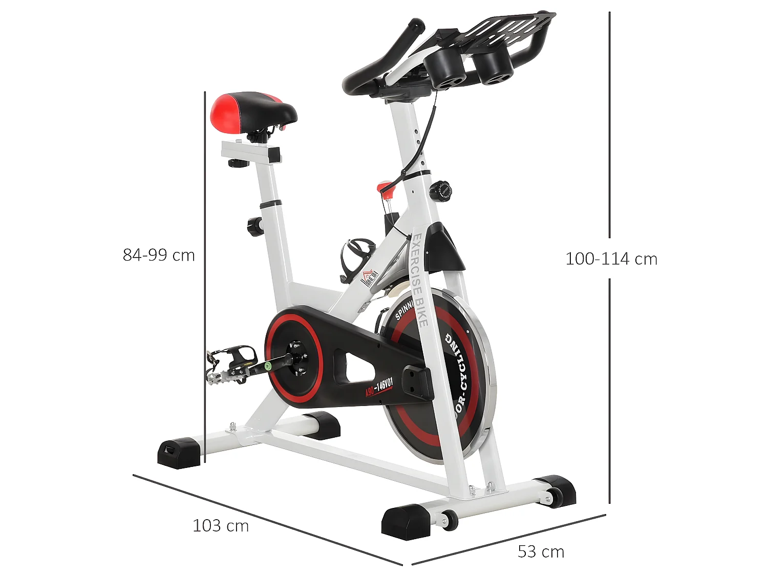 Bicicleta estática multicolor 103x53x114 cm HOMCOM