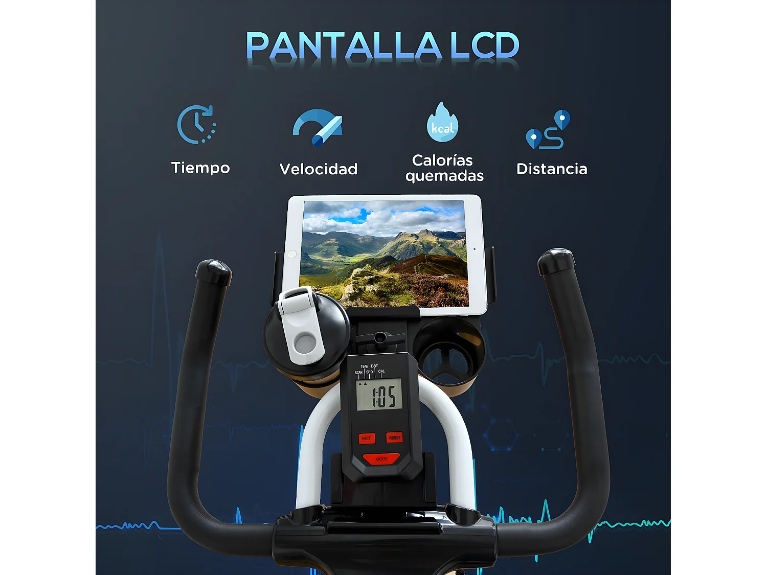 Bicicleta estática multicolor 103x53x114 cm HOMCOM