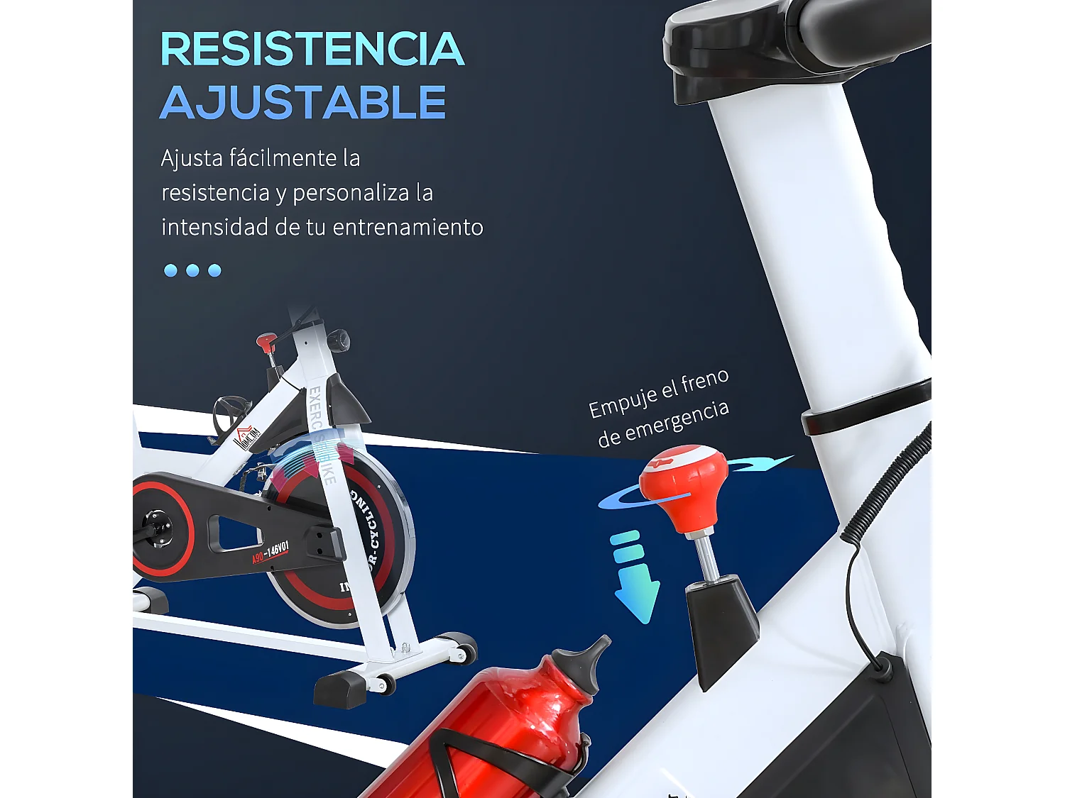 Bicicleta estática multicolor 103x53x114 cm HOMCOM
