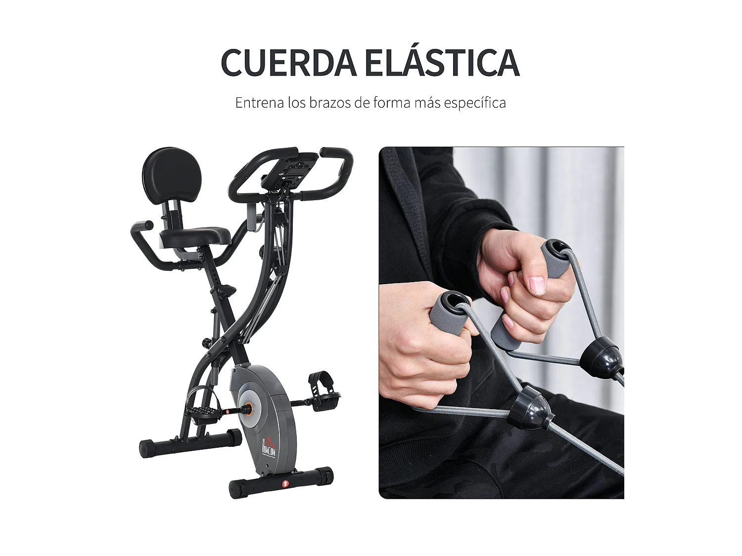 Bicicleta estática negro 107x53x107 cm HOMCOM