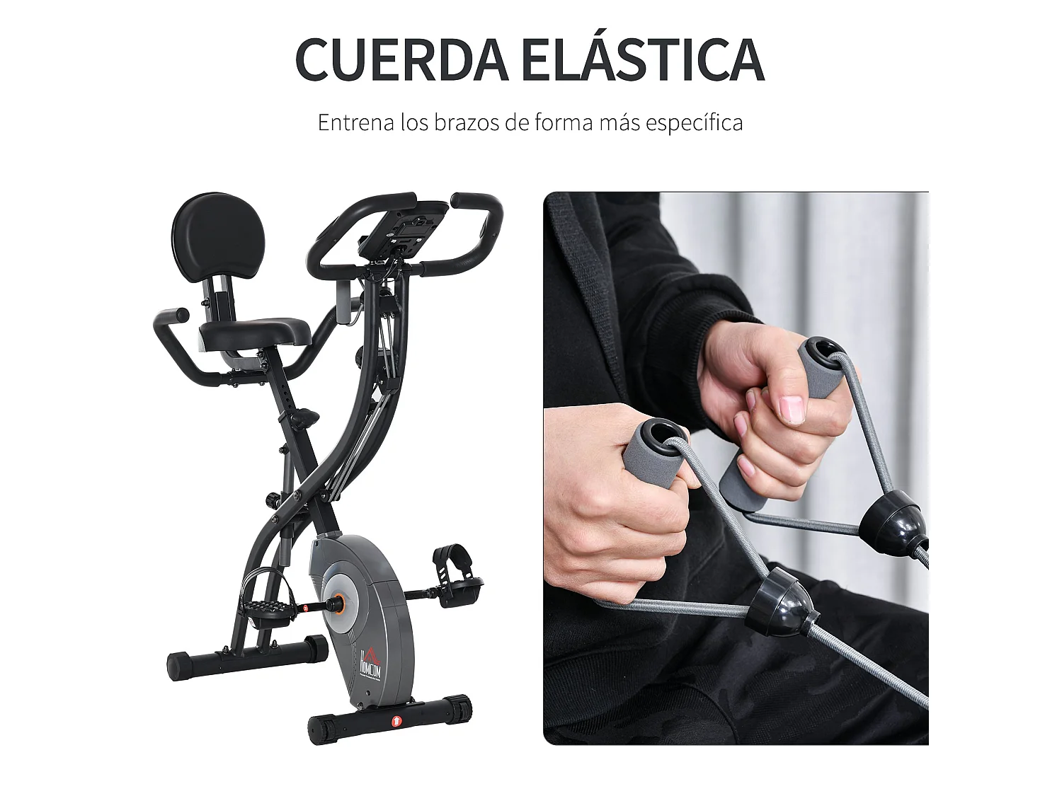Bicicleta estática negro 107x53x107 cm HOMCOM