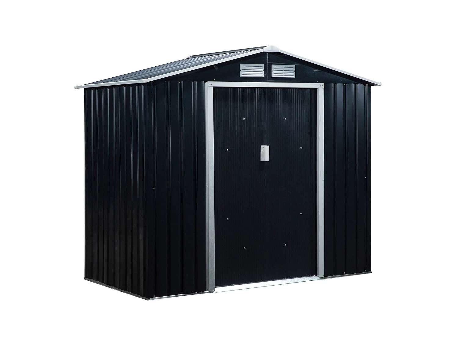 Caseta de jardín gris oscuro 213x130x185 cm Outsunny