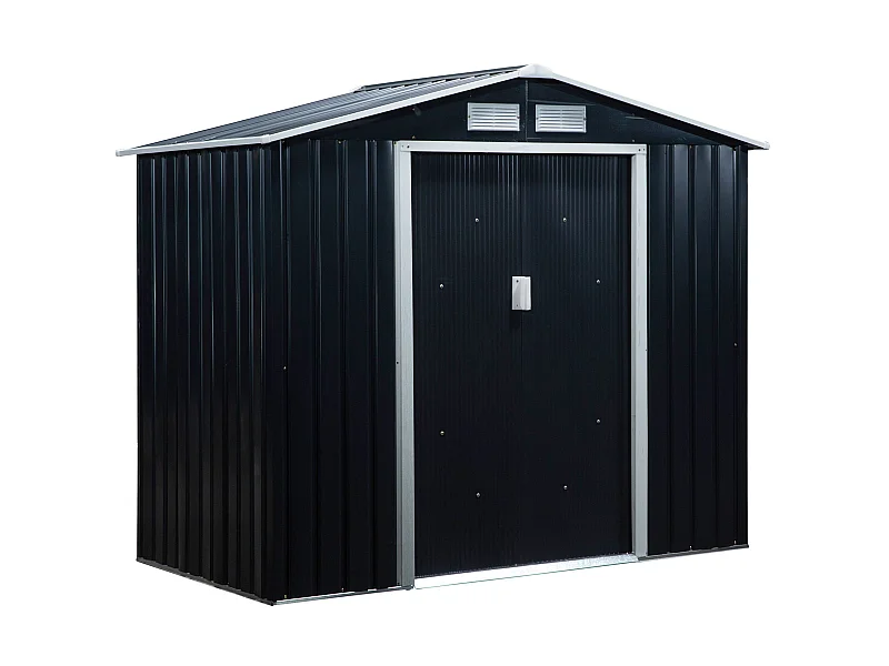 Caseta de jardín gris oscuro 213x130x185 cm Outsunny