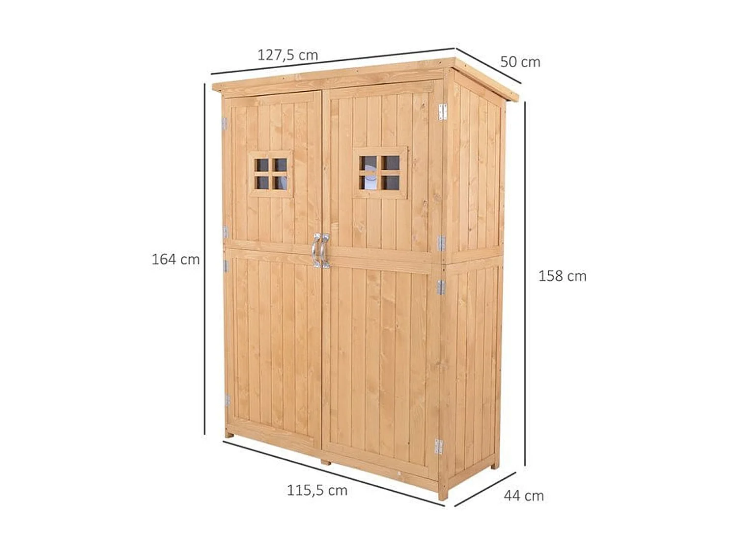 Cobertizo de madera madera natural 127.5x50x164 cm Outsunny