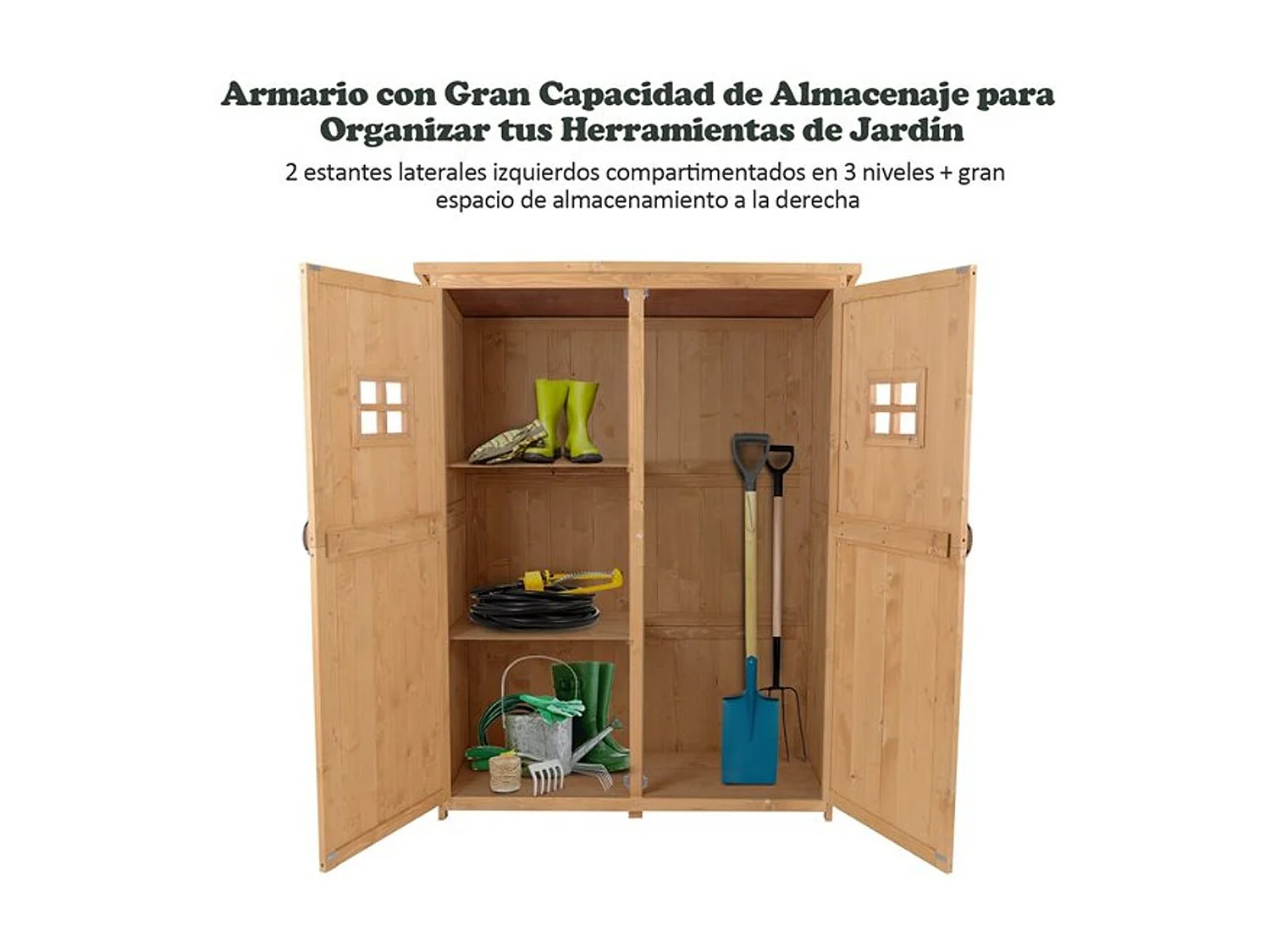 Cobertizo de madera madera natural 127.5x50x164 cm Outsunny