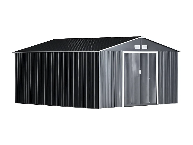 Caseta de jardín gris 340x386x200 cm Outsunny