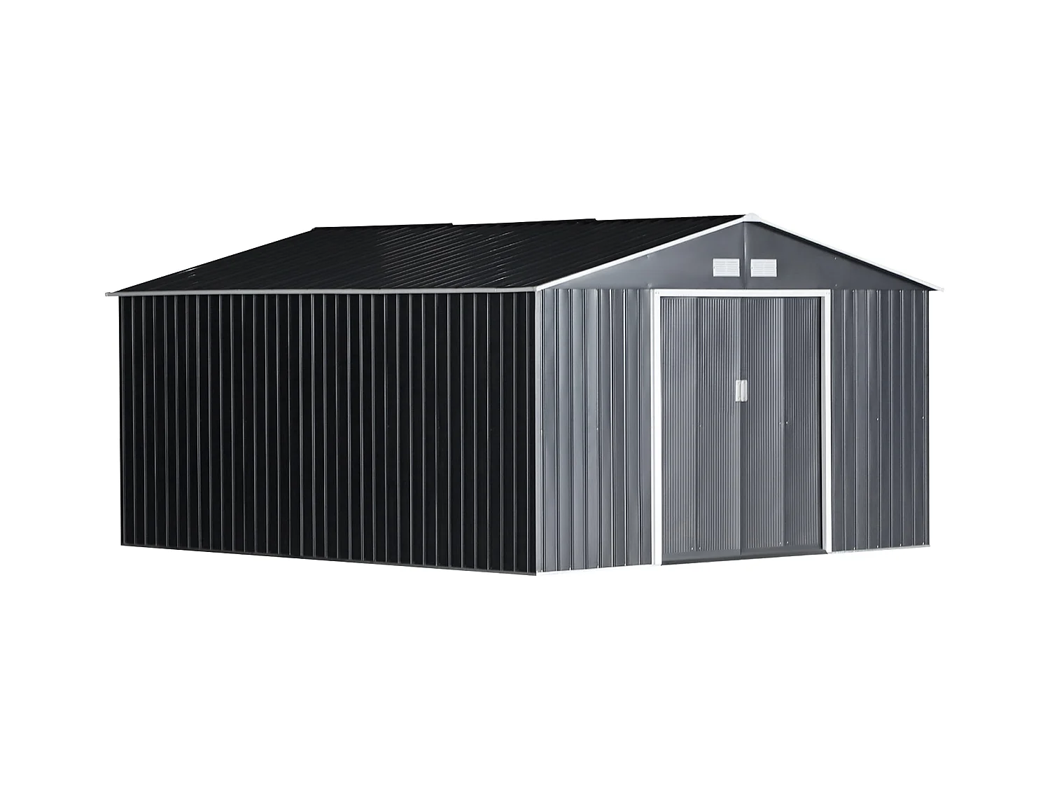 Caseta de jardín gris 340x386x200 cm Outsunny