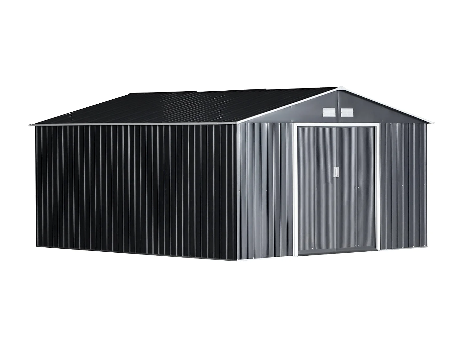 Caseta de jardín gris 340x386x200 cm Outsunny