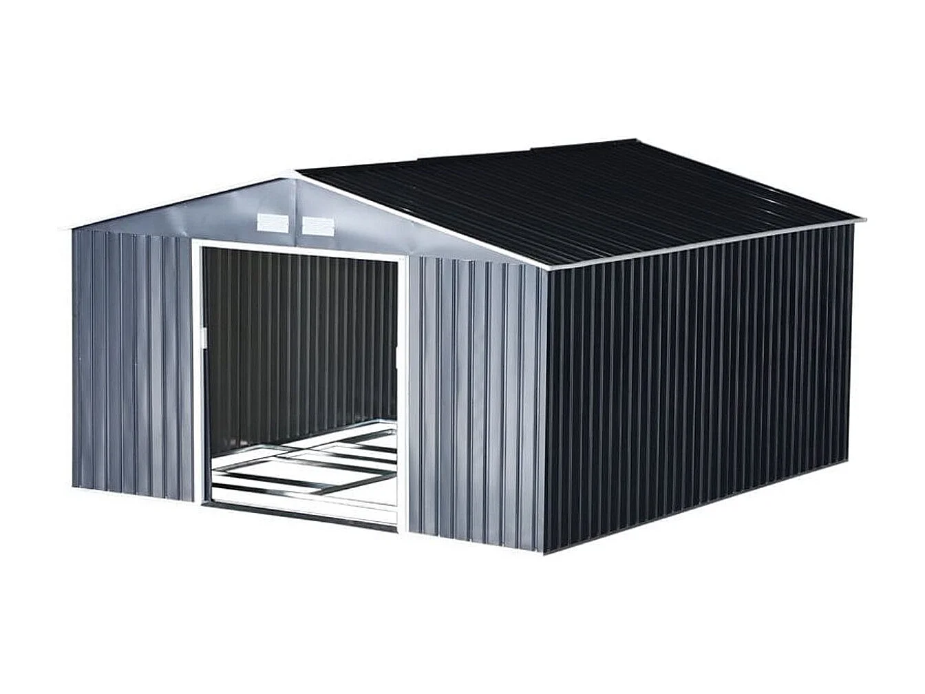 Caseta de jardín gris 340x386x200 cm Outsunny