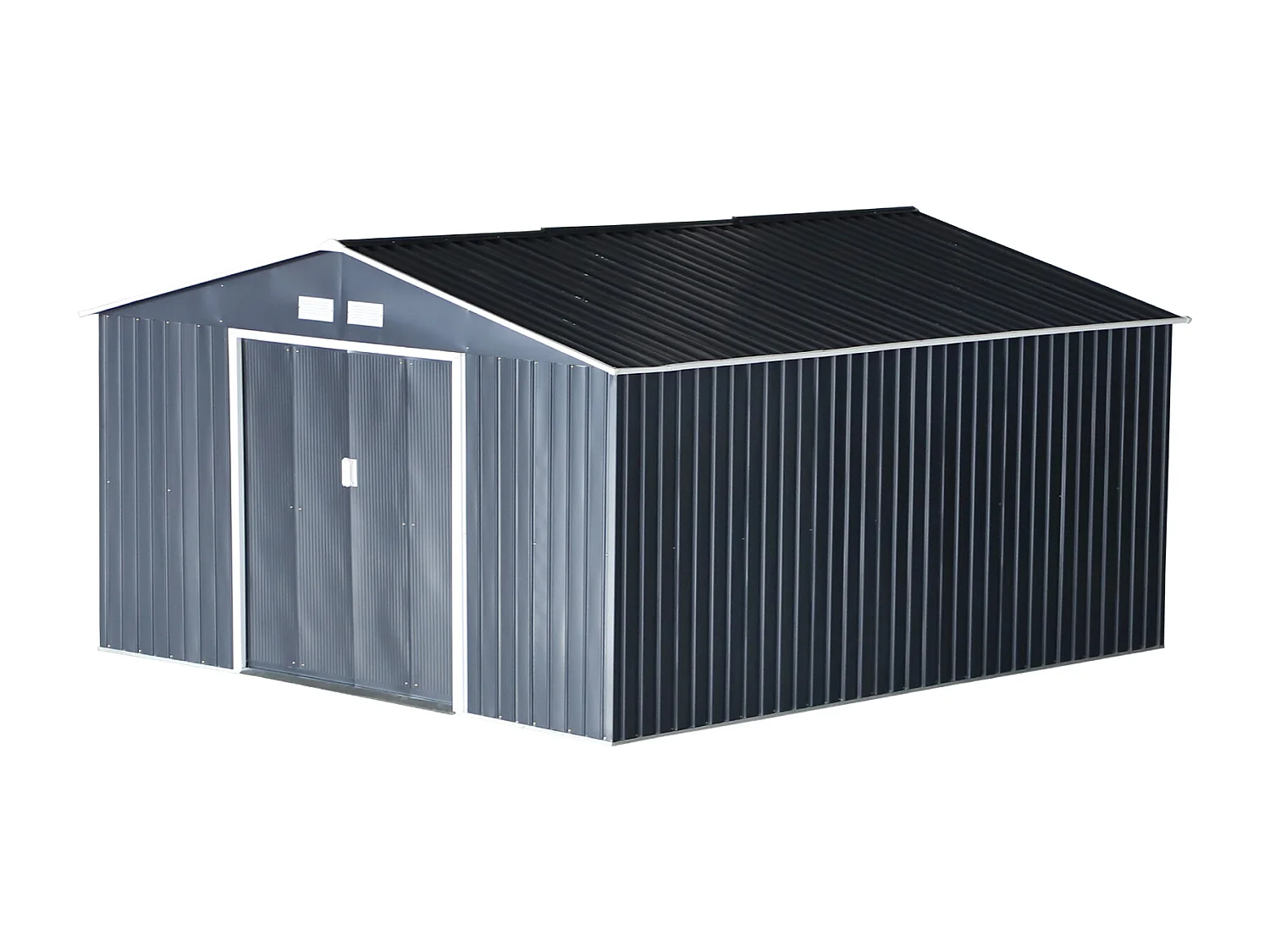 Caseta de jardín gris 340x386x200 cm Outsunny