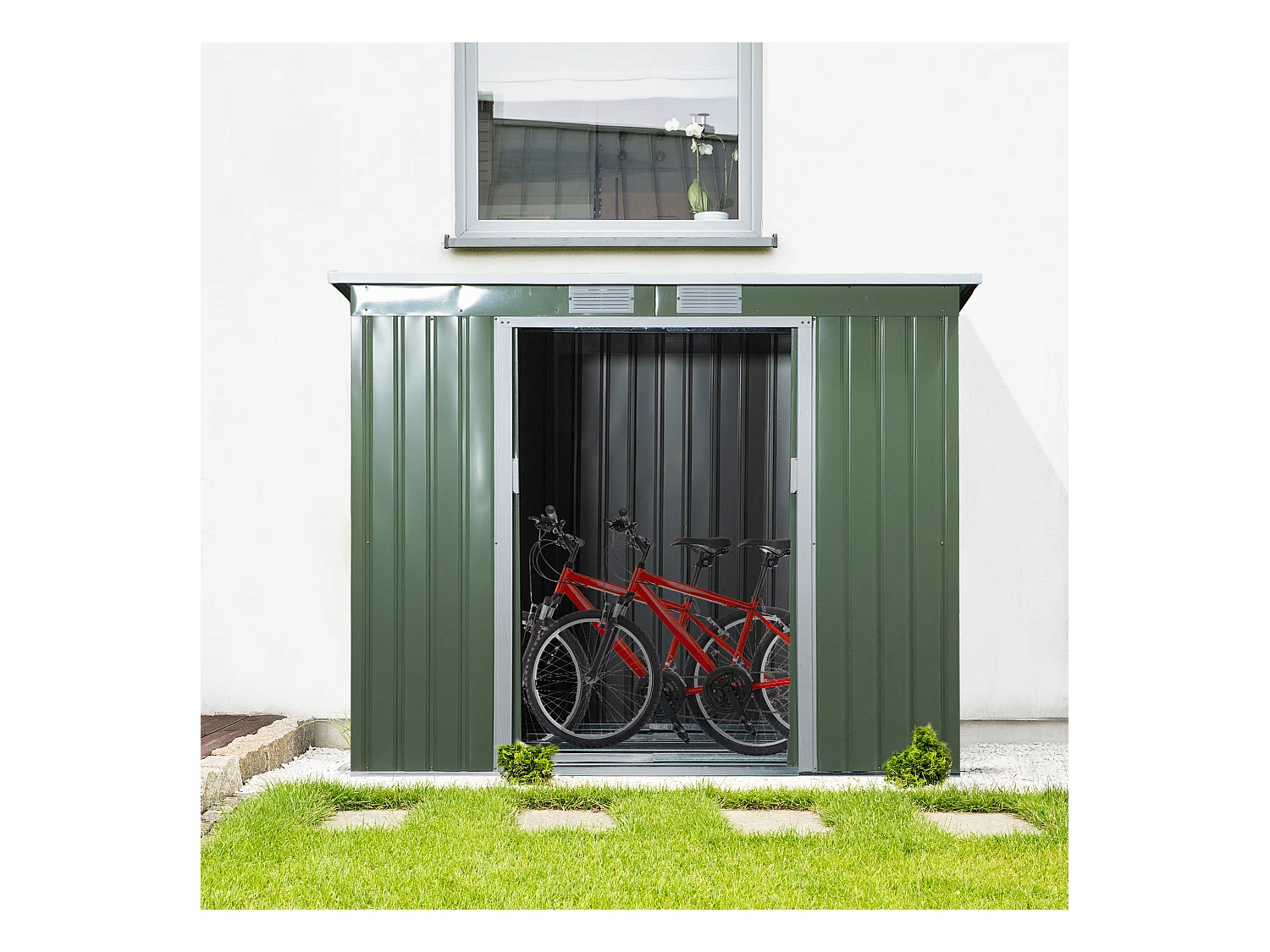 Caseta de jardín verde 213x130x172 cm Outsunny