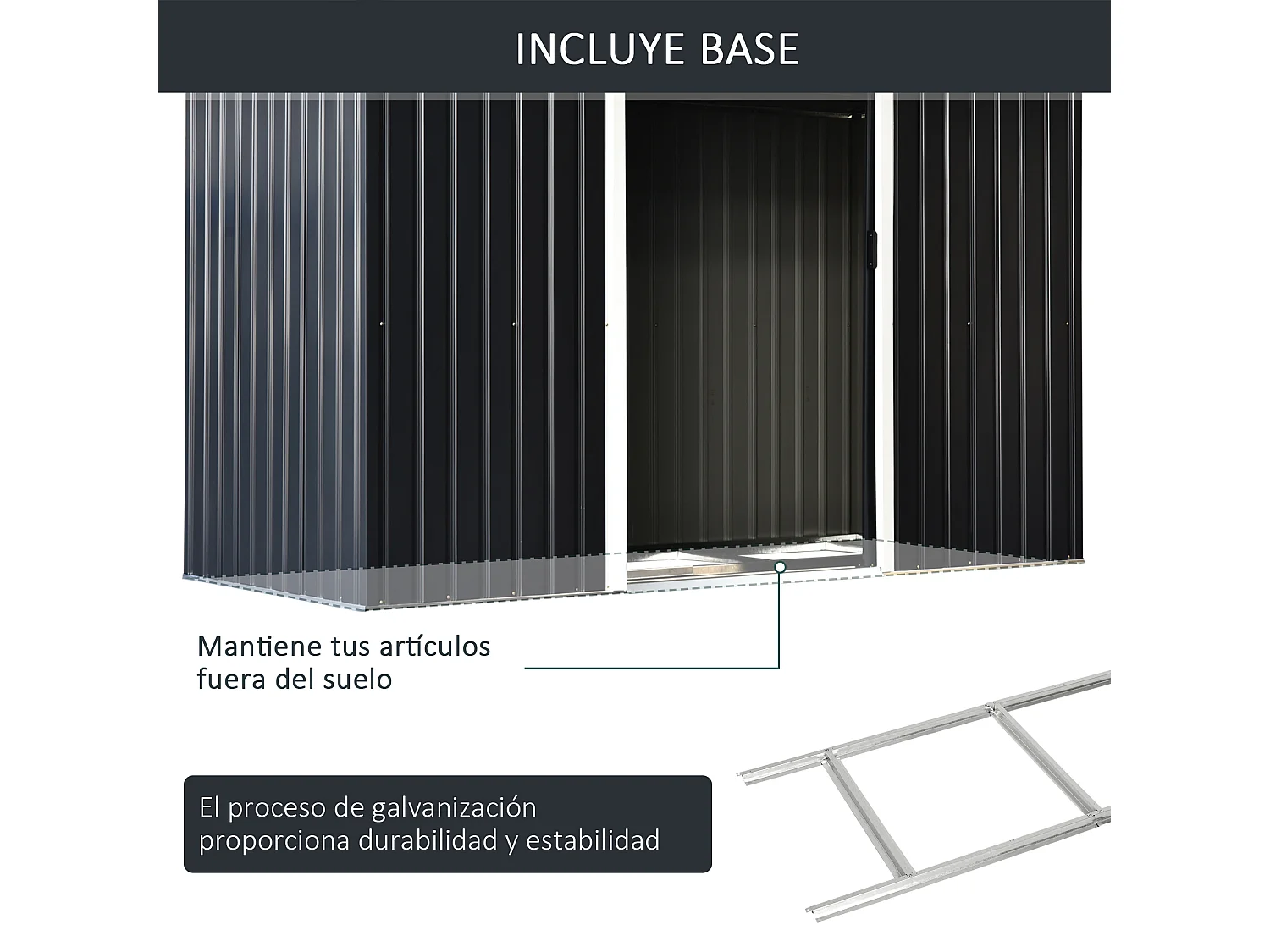 Caseta de jardín gris oscuro 280x130x172 cm Outsunny
