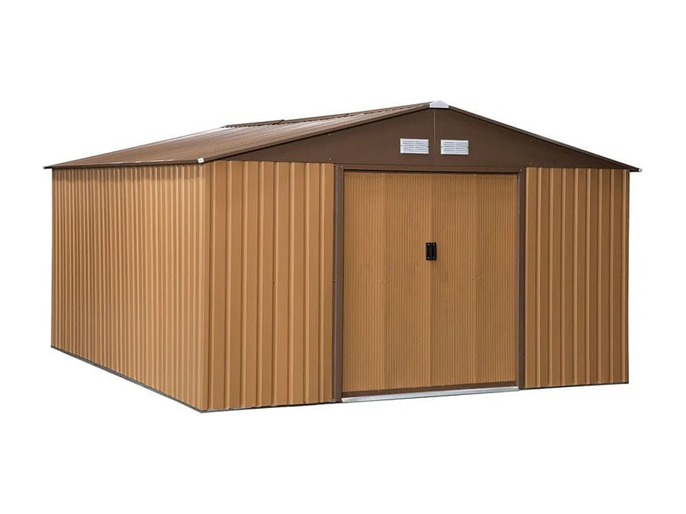 Cobertizo de jardín marrón 340x386x200 cm Outsunny