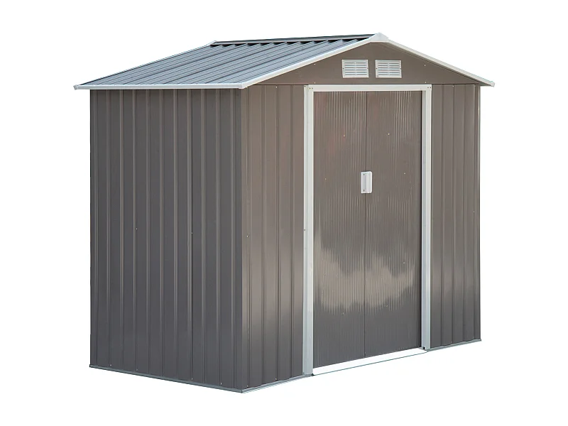 Caseta de jardín gris 213x130x185 cm Outsunny